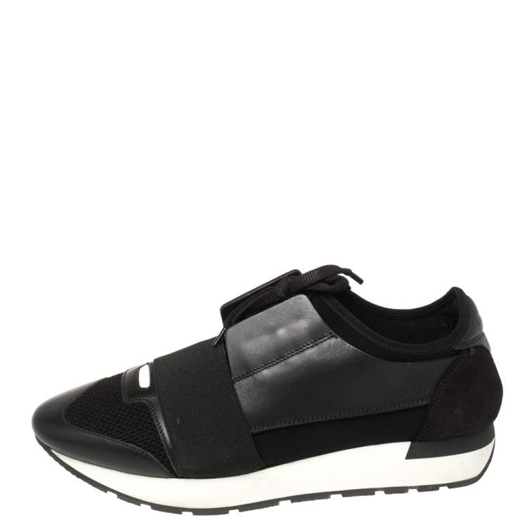Balenciaga Black Suede/Leather Mesh And Fabric Runner Low Top Sneakers Size 40 Balenciaga | TLC