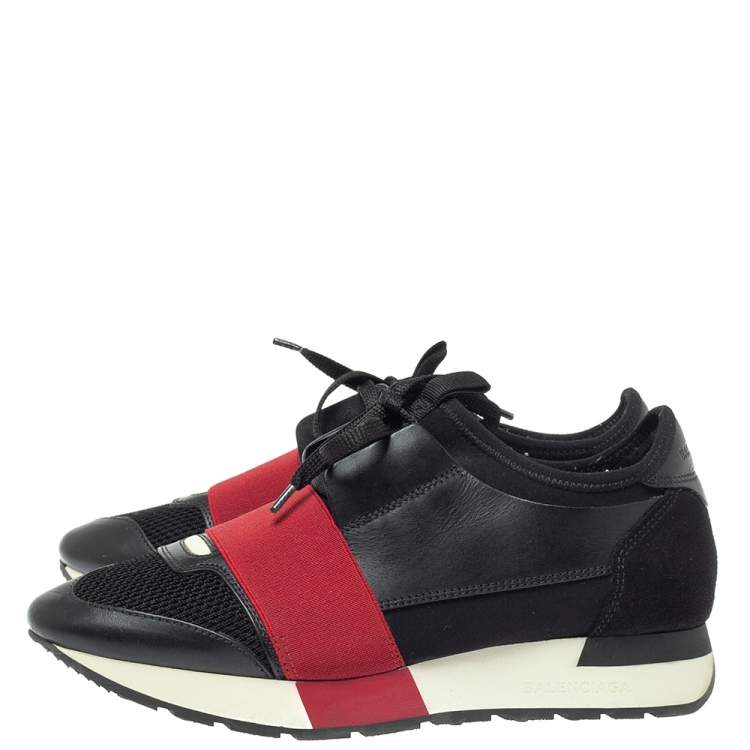 balenciaga runners black red