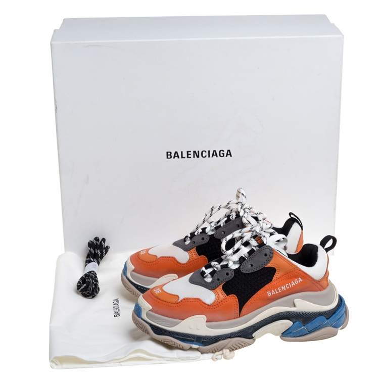 مملوكة مسبقًا Balenciaga Multicolor Mesh and Leather Triple S Platform Sneakers Size 38