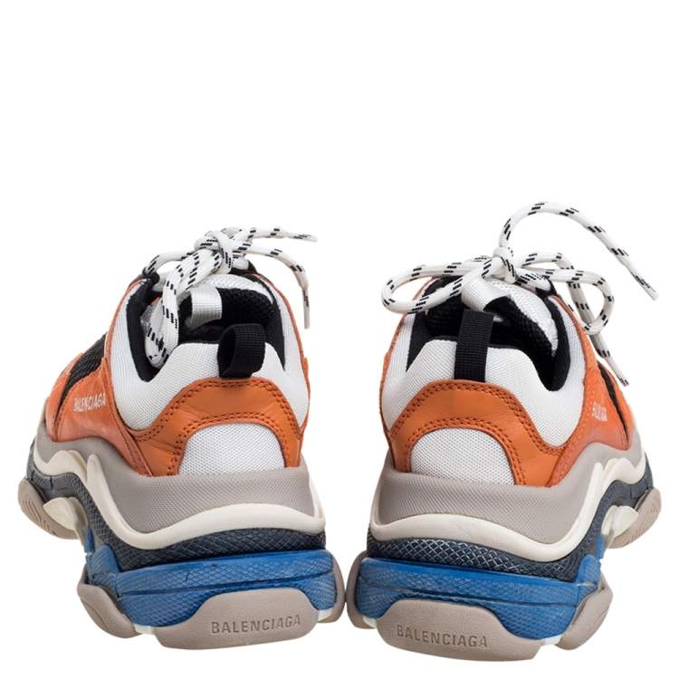 مملوكة مسبقًا Balenciaga Multicolor Mesh and Leather Triple S Platform Sneakers Size 38