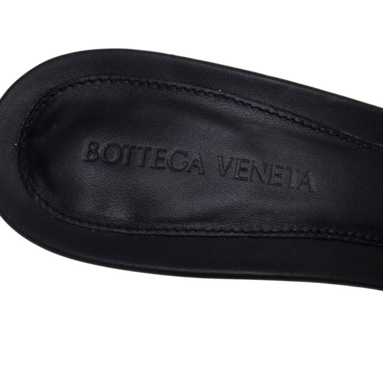 Pre Owned Bottega Veneta Black Leather Quilted Mules Size 40