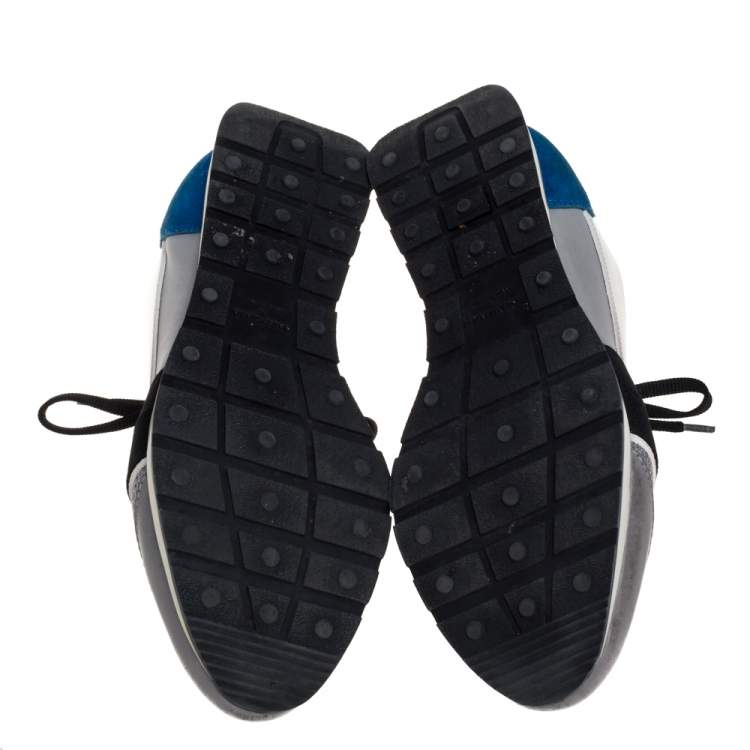 Pre Owned Balenciaga Multicolor Leather and Mesh Race Runner Sneakers Size 38