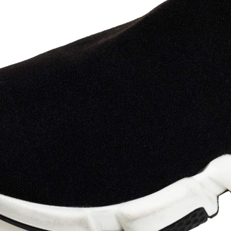 Pre Owned Balenciaga Black Knit Fabric Speed Sock Sneakers Size 40