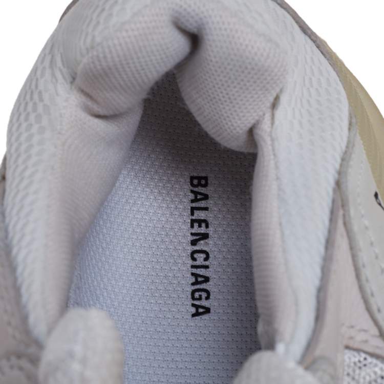 Pre Owned Balenciaga Grey Mesh And Leather Triple S Clear Sole Sneakers Size 37