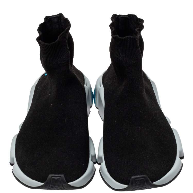 Pre Owned Balenciaga Black Knit Fabric Speed Trainer Sneakers Size 41