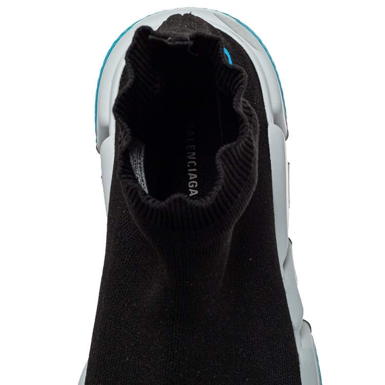 Pre Owned Balenciaga Black Knit Fabric Speed Trainer Sneakers Size 41