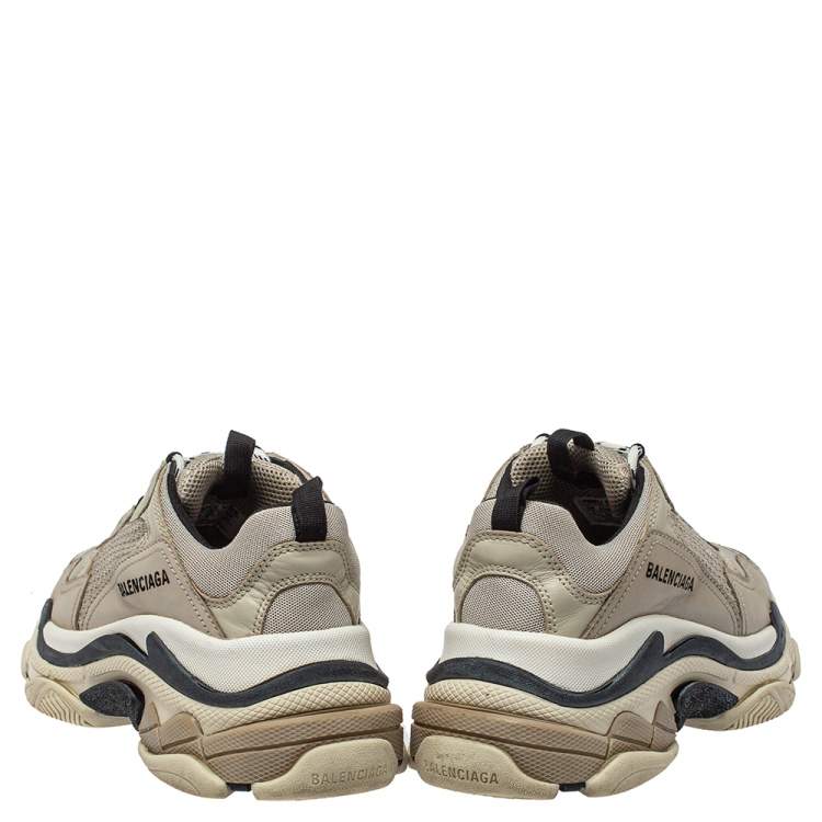 Pre Owned Balenciaga Multicolor Mesh And Leather Triple S Sneakers Size 38