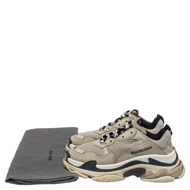 Pre Owned Balenciaga Multicolor Mesh And Leather Triple S Sneakers Size 38