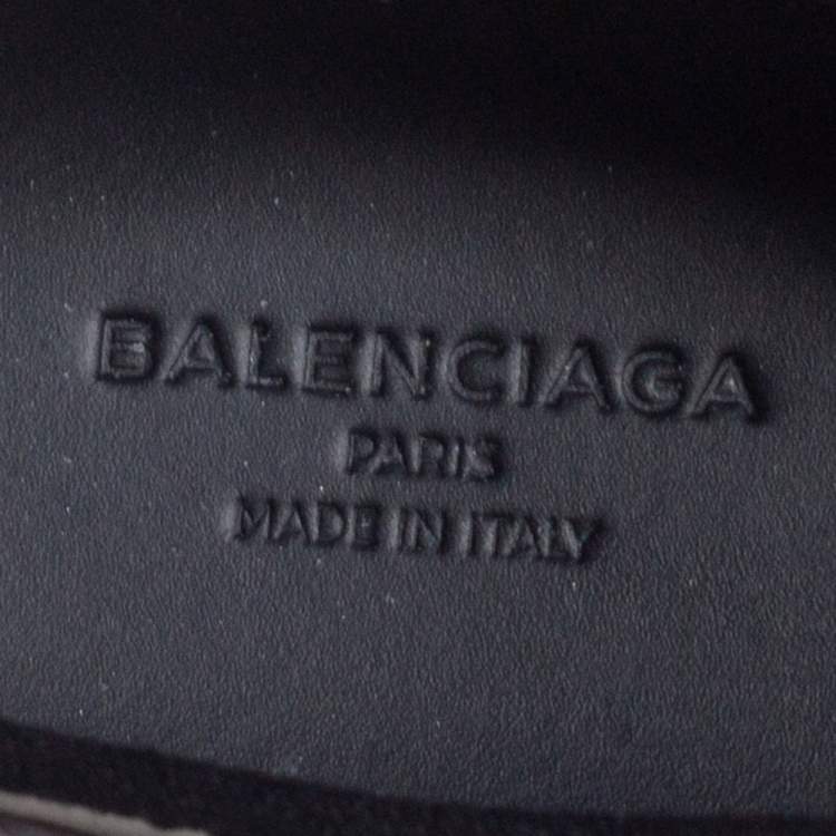 Pre Owned Balenciaga Grey/Black Fabric And Leather Race Runner Sneakers Size 38