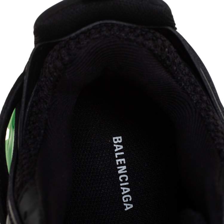 Pre Owned Balenciaga Black Mesh And Synthetic Leather Track Low Top Sneakers Size 38