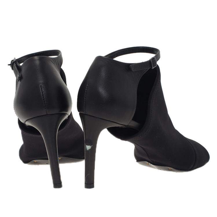 Pre Owned Balenciaga Black Rubberised Neoprene Glove Sandals Size 38