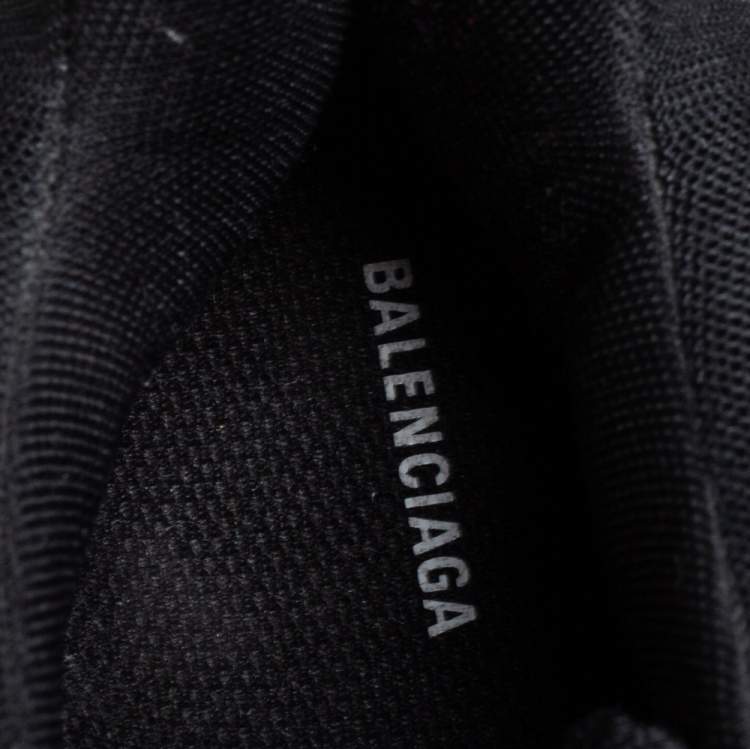 Pre Owned Balenciaga Black Mesh And Leather Triple S Low Top Sneakers Size 40