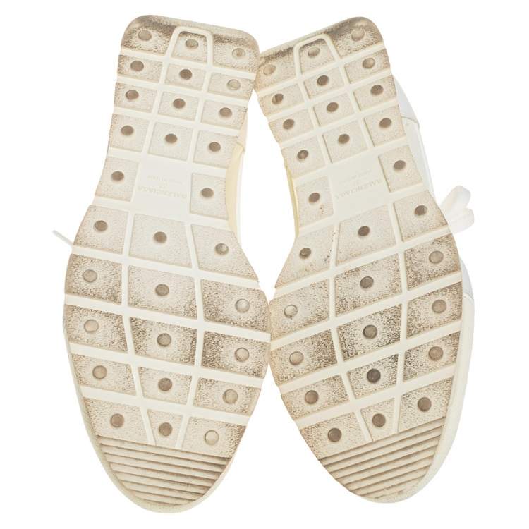 مملوكة مسبقًا Balenciaga Cream/White Leather and Fabric Race Runner Sneakers Size 37