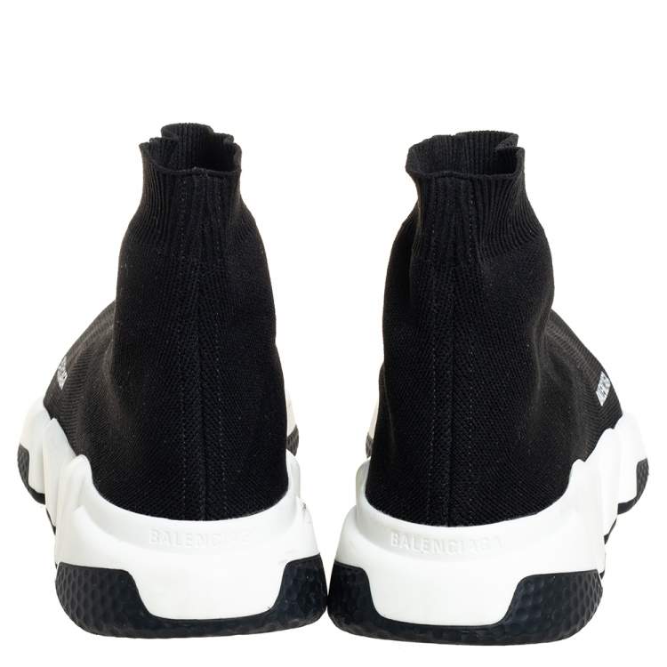 Pre Owned Balenciaga Black Knit Fabric Speed Trainer Sneakers Size 39