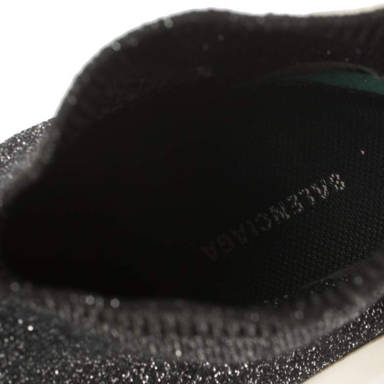 Pre Owned Balenciaga Black Knit Fabric Speed Trainer Sneakers Size 37
