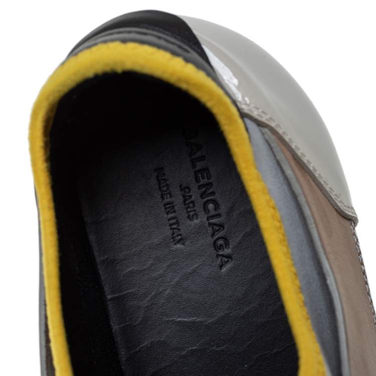Pre Owned Balenciaga Multicolor Leather And Mesh Race Runner Sneakers Size 39