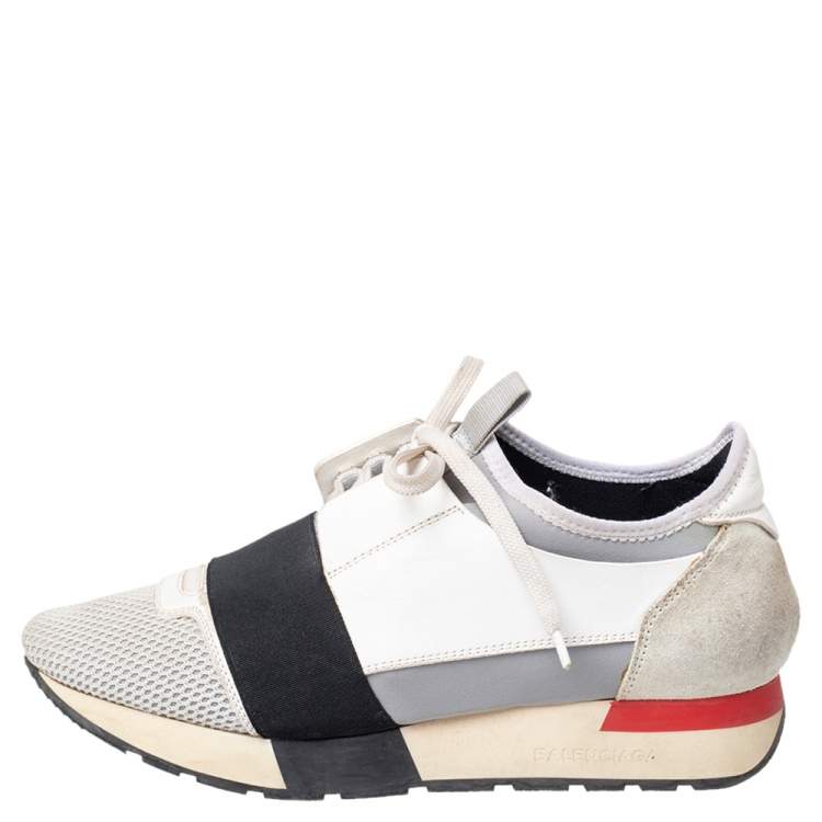 مملوكة مسبقًا Balenciaga Multicolor Leather And Suede Race Runner Sneakers Size 38