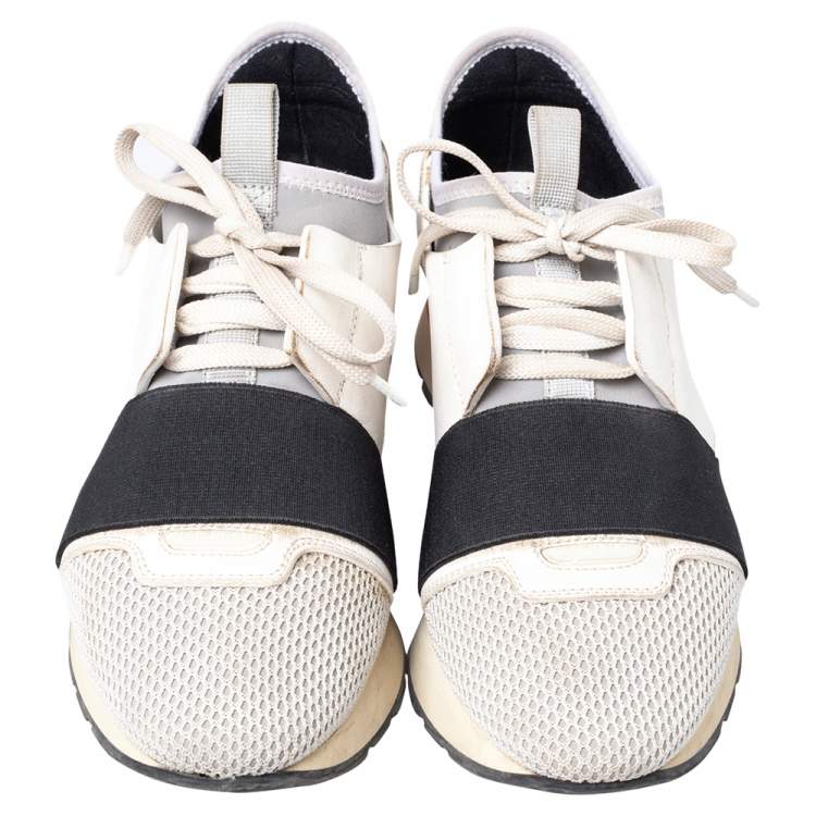 مملوكة مسبقًا Balenciaga Multicolor Leather And Suede Race Runner Sneakers Size 38