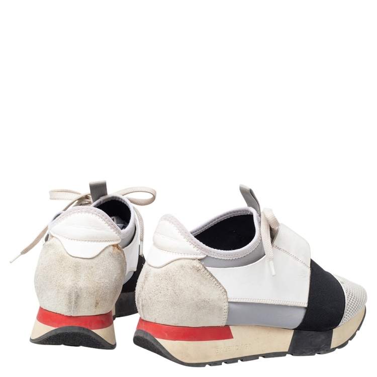 مملوكة مسبقًا Balenciaga Multicolor Leather And Suede Race Runner Sneakers Size 38