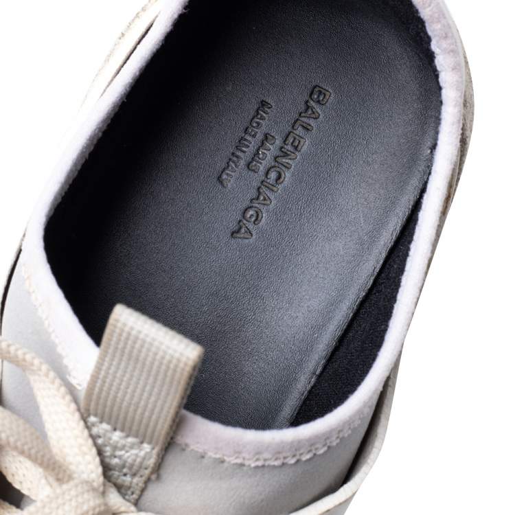 مملوكة مسبقًا Balenciaga Multicolor Leather And Suede Race Runner Sneakers Size 38