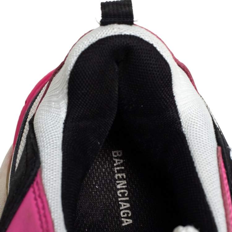 Pre Owned Balenciaga Multicolor Nubuck And Mesh Triple S Lace Up Sneakers Size 38