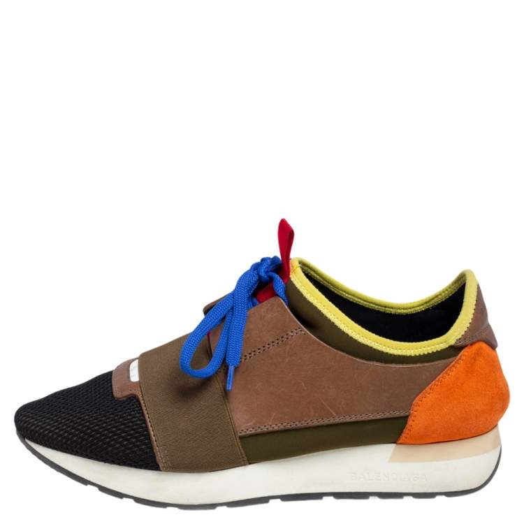 Til sandheden Faciliteter Sige Balenciaga Multicolor Suede, Leather And Mesh Race Runner Low Top Sneakers  Size 38 Balenciaga | TLC