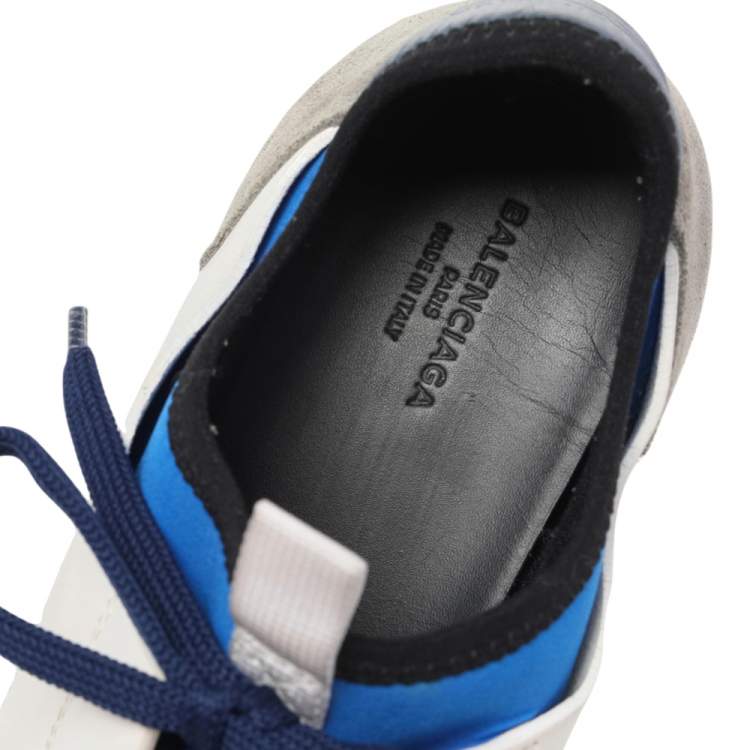 Pre Owned Balenciaga Multicolor Mesh And Leather Race Runner Low Top Sneakers Size 36