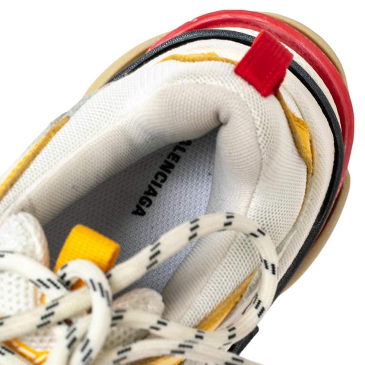 Pre Owned Balenciaga Multicolor Mesh And Nubuck Leather Triple S Clear Sneakers 36