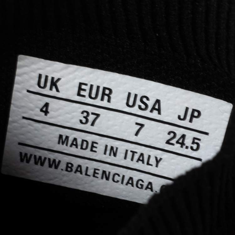 Pre Owned Balenciaga Black  Knit Fabric Speed Trainer High Top Sneakers Size 37