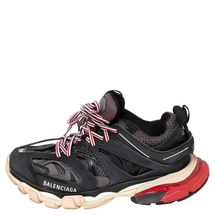 Pre Owned Balenciaga Multicolor Leather and Mesh Track Sneakers Size 39