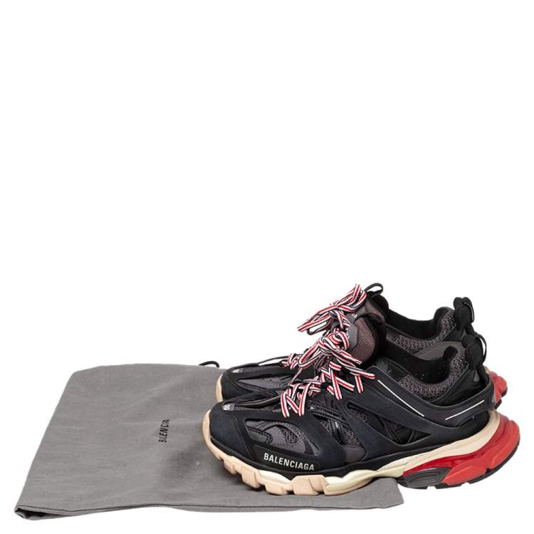 Pre Owned Balenciaga Multicolor Leather and Mesh Track Sneakers Size 39