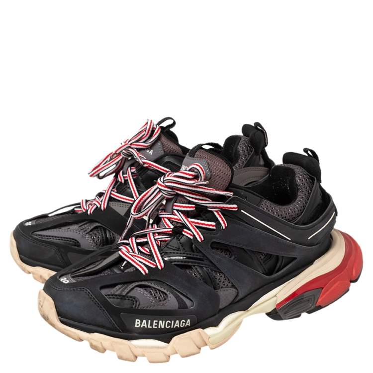 Pre Owned Balenciaga Multicolor Leather and Mesh Track Sneakers Size 39