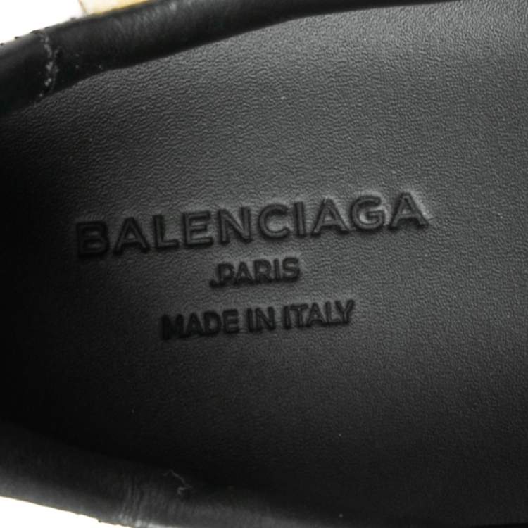 Pre Owned Balenciaga Multicolor Leather and  Mesh Race Runner  Sneakers Size 38