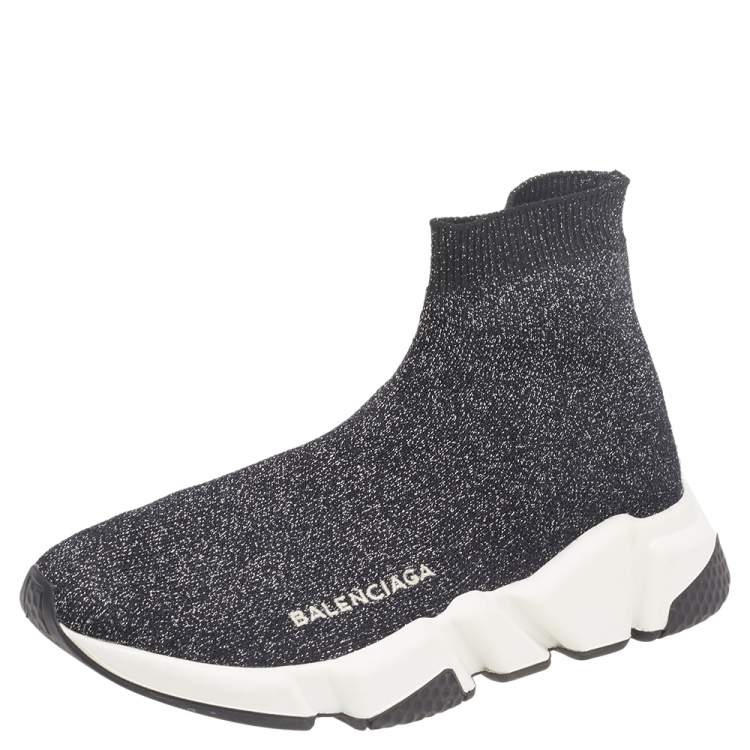 Mens Speed 20 Clear Sole Recycled Knit Sneaker in White  Balenciaga US
