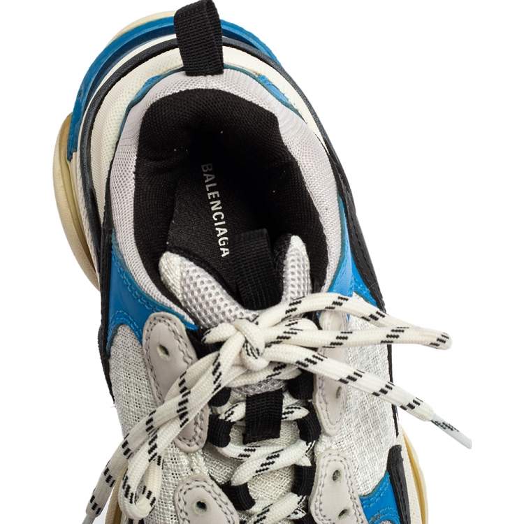 Pre Owned Balenciaga Tricolor Mesh and Leather Triple S Sneakers Size 38
