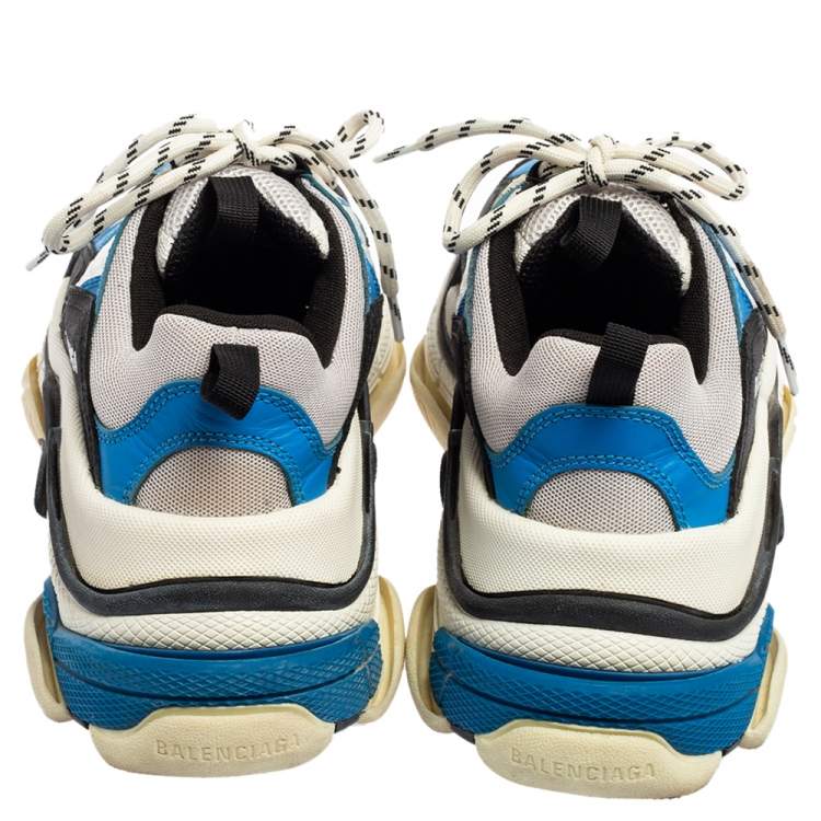 Pre Owned Balenciaga Tricolor Mesh and Leather Triple S Sneakers Size 38