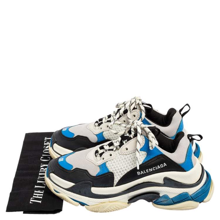 Pre Owned Balenciaga Tricolor Mesh and Leather Triple S Sneakers Size 38