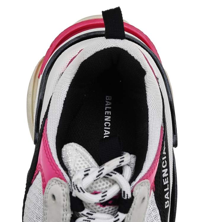 Pre Owned Balenciaga Multicolor Mesh And Leather Triple S Low Top Sneakers Size 39