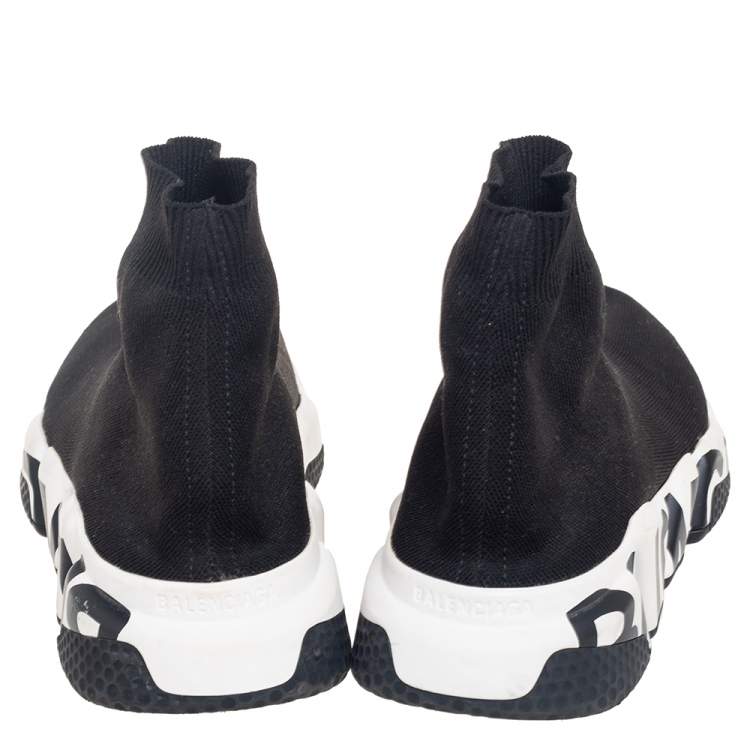 Pre Owned Balenciaga Black Knit Fabric Sock Sneakers Size 41