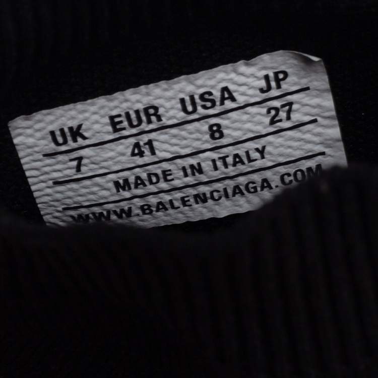 Pre Owned Balenciaga Black Knit Fabric Sock Sneakers Size 41