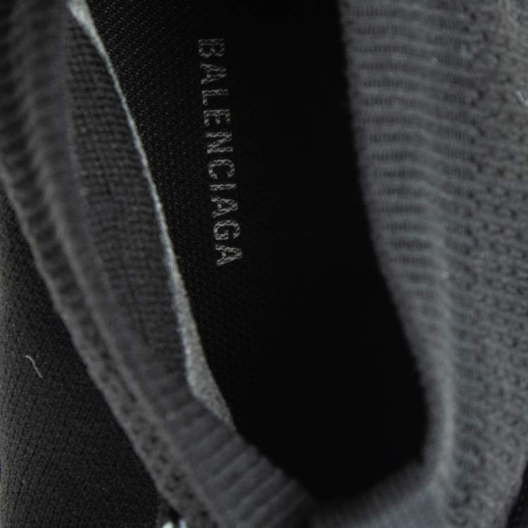 Pre Owned Balenciaga Black Knit Fabric Speed Trainer Sneakers Size 40