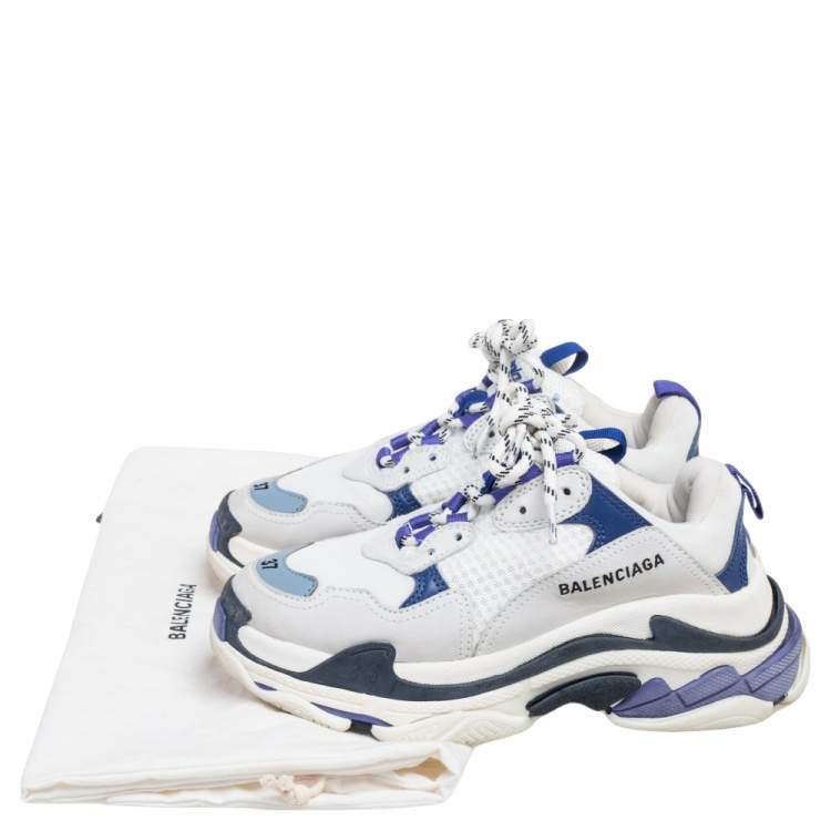 Pre Owned Balenciaga Multicolor Mesh and Leather Triple S Sneakers Size 37
