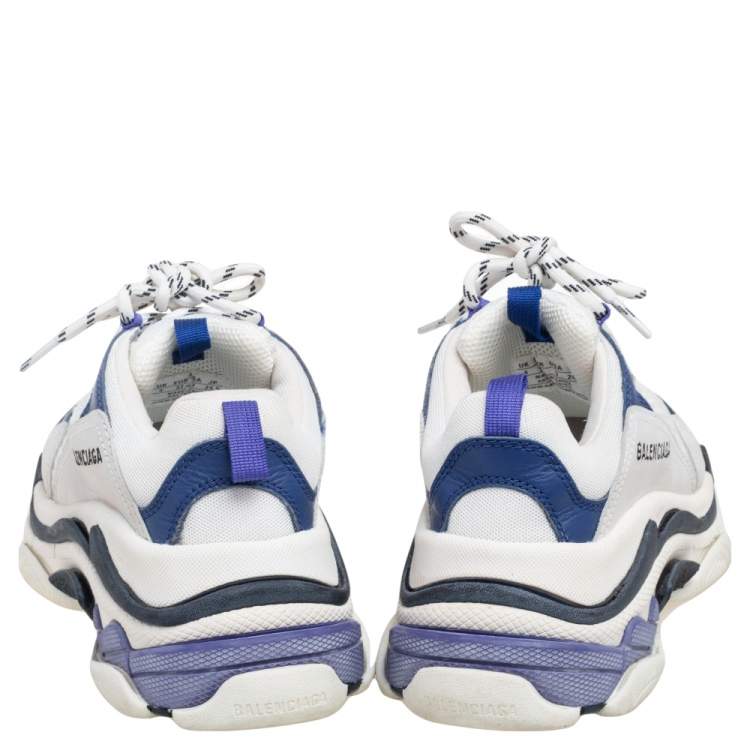 Pre Owned Balenciaga Multicolor Mesh and Leather Triple S Sneakers Size 37
