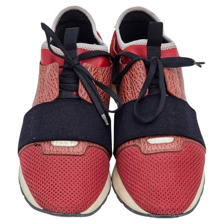 مملوكة مسبقًا Balenciaga Multicolor Mesh And Leather Race Runner Sneakers Size 41