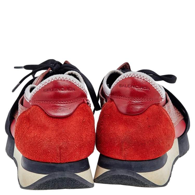 مملوكة مسبقًا Balenciaga Multicolor Mesh And Leather Race Runner Sneakers Size 41