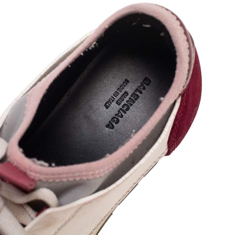 Pre Owned Balenciaga Multicolor Mesh And Leather Race Runner Low Top Sneakers Size 35