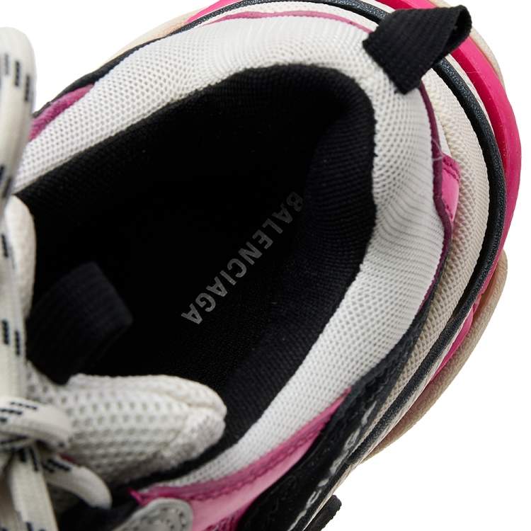 Pre Owned Balenciaga Multicolor Leather and Mesh Triple S Sneakers Size 37