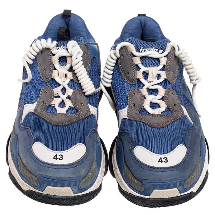 مملوكة مسبقًا Balenciaga Multicolor Leather And Mesh Triple S Sneakers Size 43