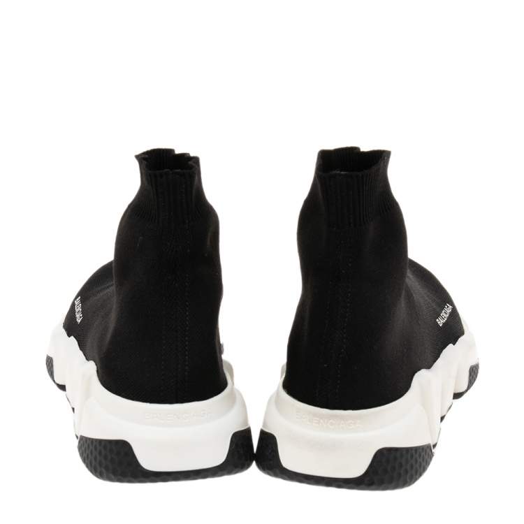 Pre Owned Balenciaga Black Knit Fabric Sock Speed High-Top Sneakers Size 38