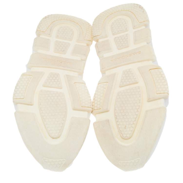 Pre Owned Balenciaga White Knit Fabric Speed Trainer Sneakers Size 38